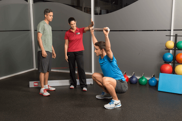 Personalized Fitness Assessment flexibility test in gym