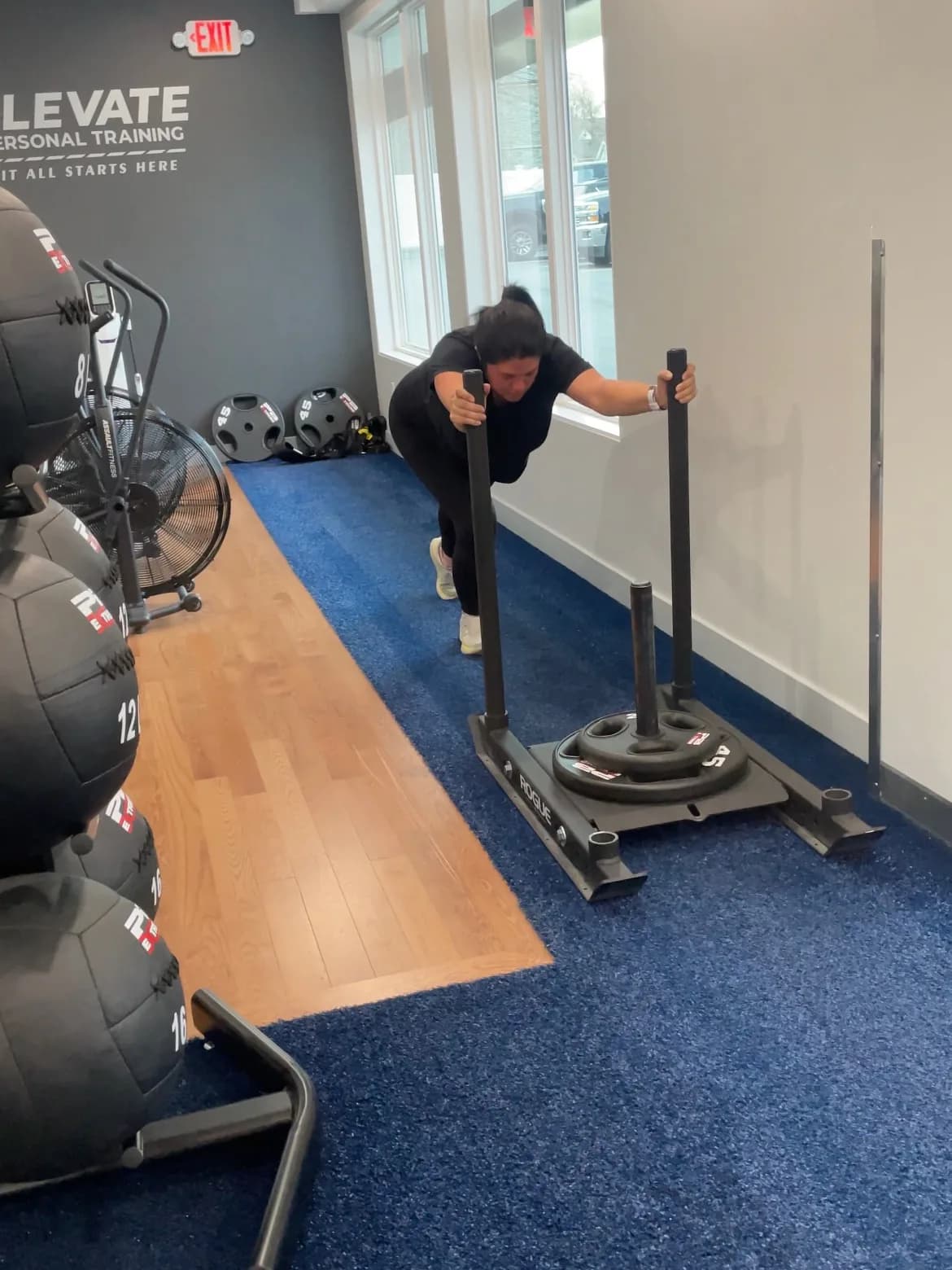 Sled push exercise